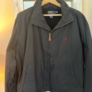Ralph Lauren Men's Black Windbreaker Jacket